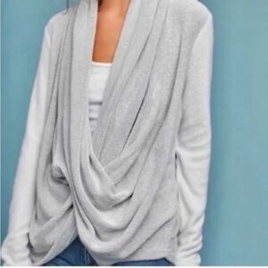 Anthropologie Saturday Sunday Drapey CrissCross Longsleeve Womens Medium Gray